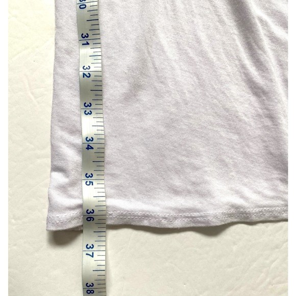 Eien Tank Top Large White Asymmetrical Back Slit Low Cowl Neckline - Picture 6 of 9